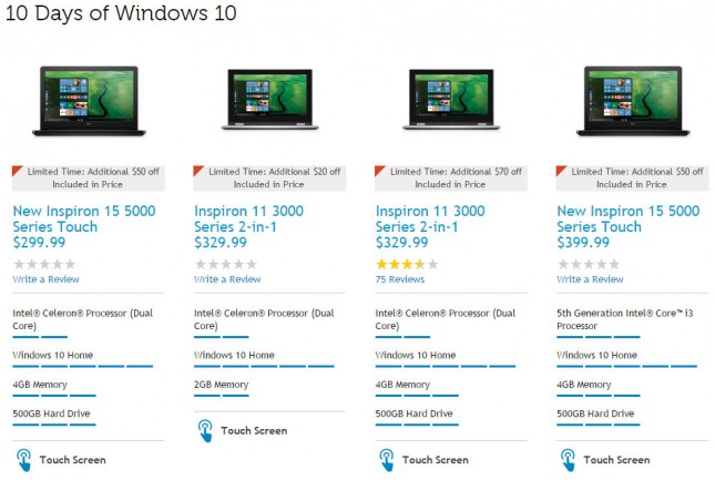 windows10 laptops
