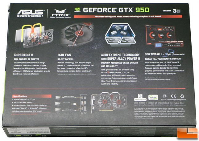 ASUS GTX 950 Box Back