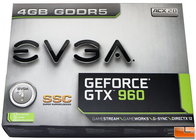 EVGA GeForce GTX 960 SSC 4GB Video Card Box