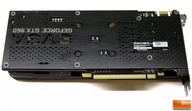 EVGA GeForce GTX 960 SSC 4GB Backplate