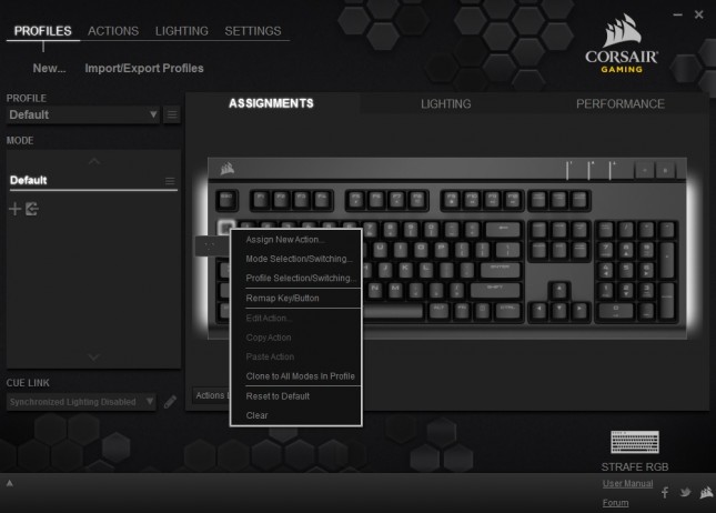 01 - Corsair Strafe RGB - Profiles - Assignments