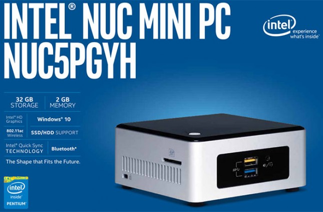 "Braswell" Intel NUC5PGYH