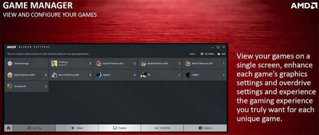 AMD Radeon game manager