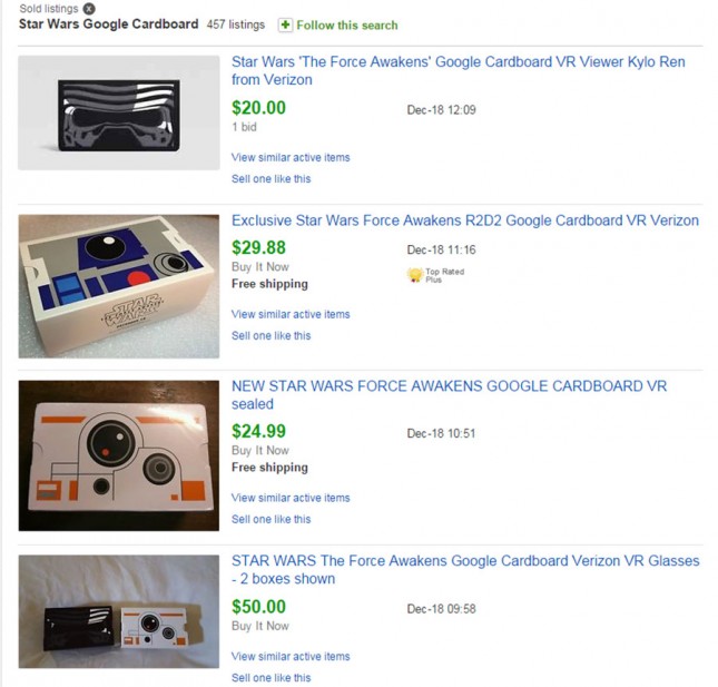 Star Wars Google Cardboard