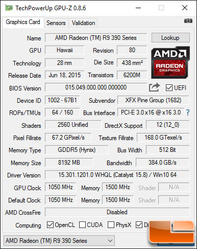 XFX Radeon R9 390 GPU-Z
