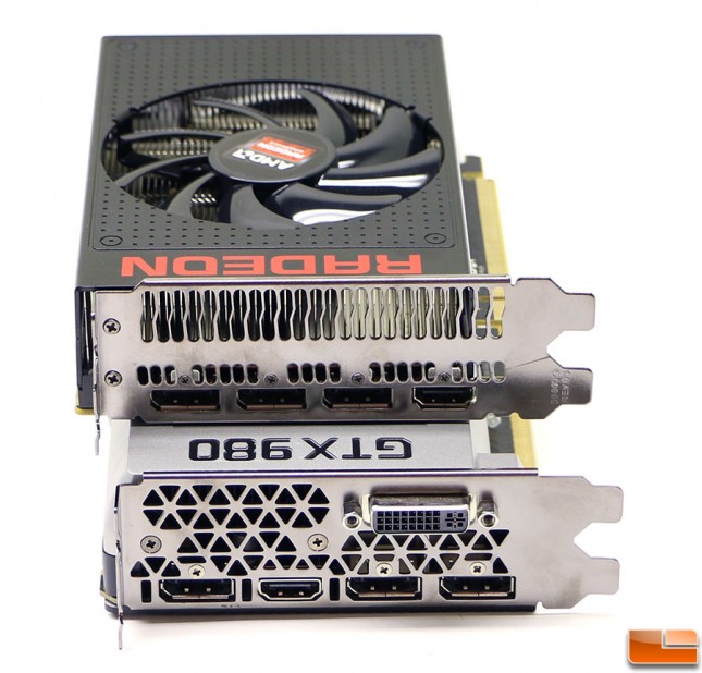 Radeon R9 Nano and Geforce GTX 980 video outputs