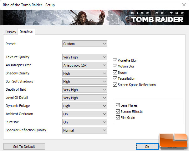 Rise of the Tomb Raider GPU Settings