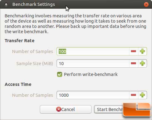Screenshot Pi 3 Benchmark Settings