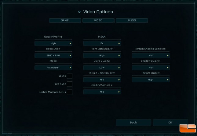 Ashes Video Card Options