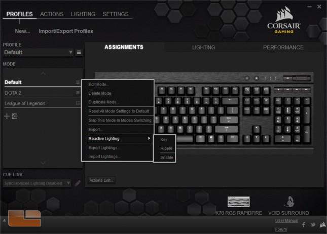 CUE with Corsair K70 RGB RAPIDFIRE