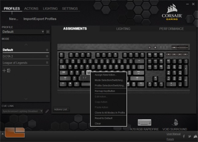 CUE with Corsair K70 RGB RAPIDFIRE