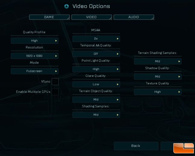 ashes options menu