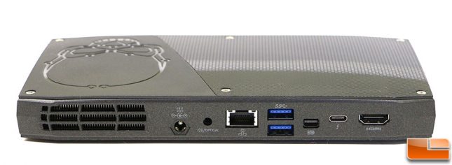 The NUC6i7KYK Back Panel w/ HDMI 2.0 for 4K 60Hz