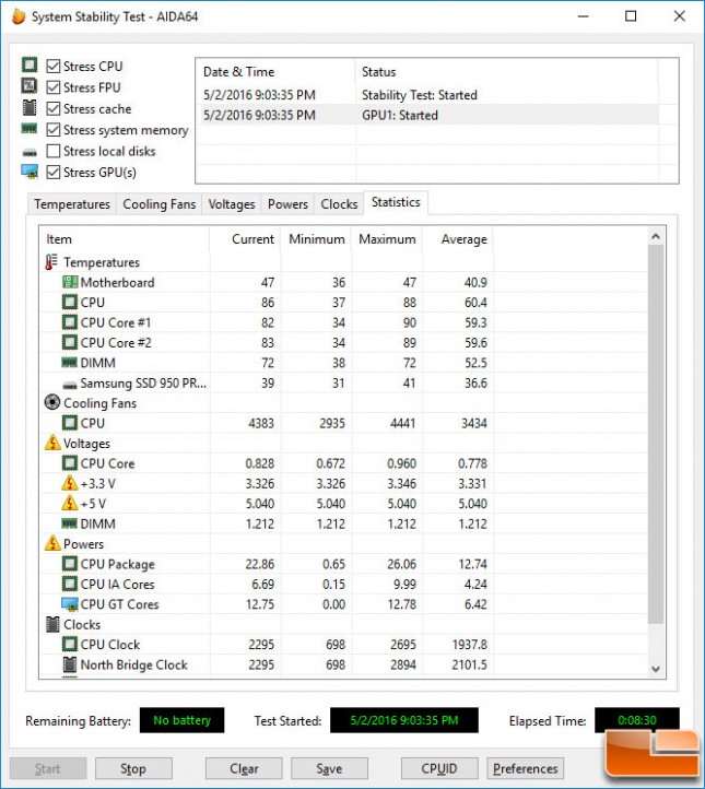 nuc temps