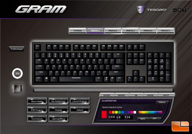 Tesoro GRAM Spectrum Software 
