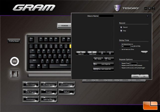 Tesoro GRAM Spectrum Software 