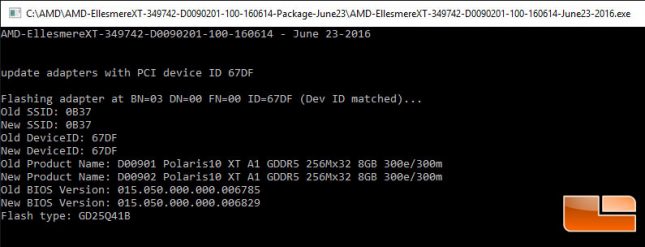 AMD ellesmere XT vBIOS Flash