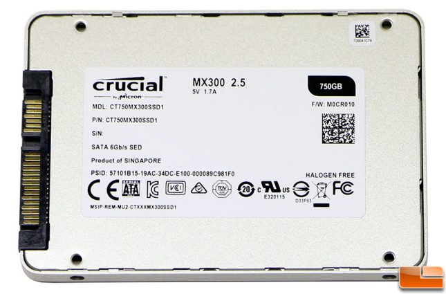 Crucial MX300 750 SSD Label
