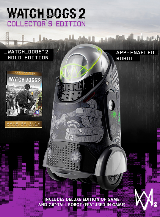 watch dogs 2 preorder collectors edition app enabled robot