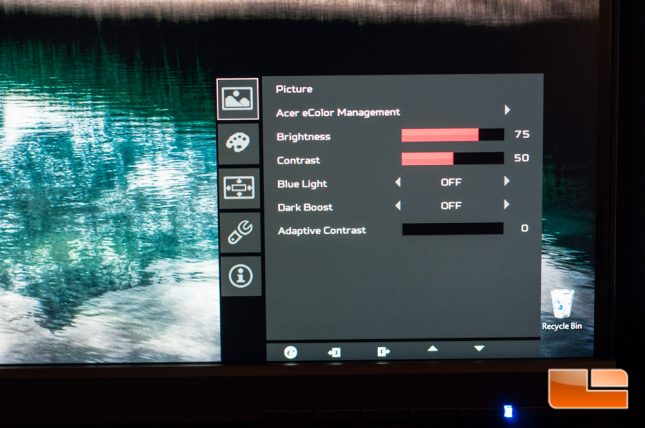 Acer Predator XB271HU - On-Screen Menu