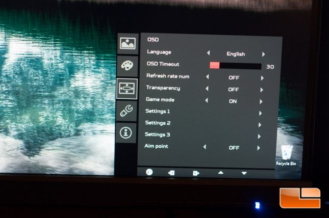 Acer Predator XB271HU - On-Screen Menu