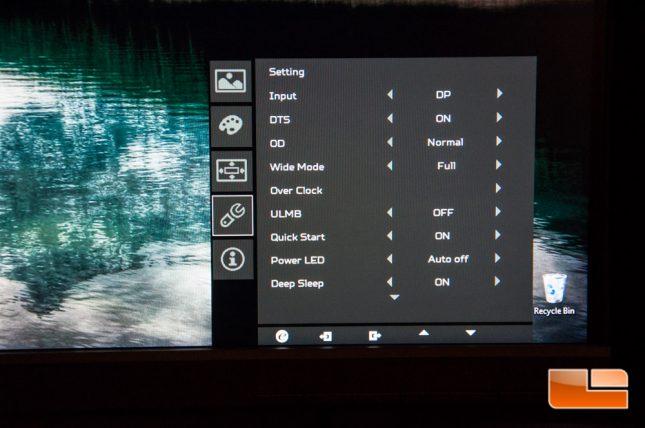 Acer Predator XB271HU - On-Screen Menu