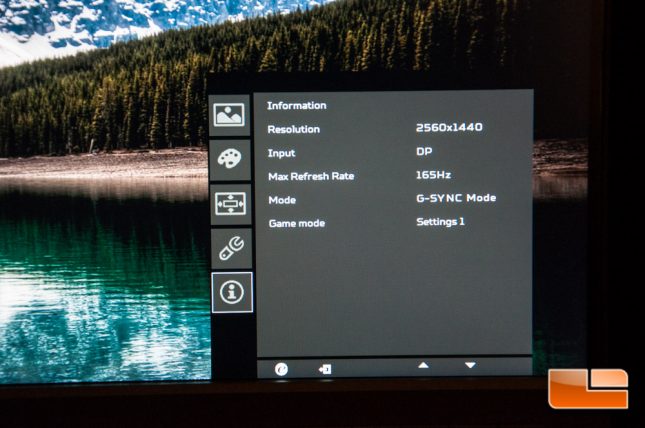 Acer Predator XB271HU - On-Screen Menu