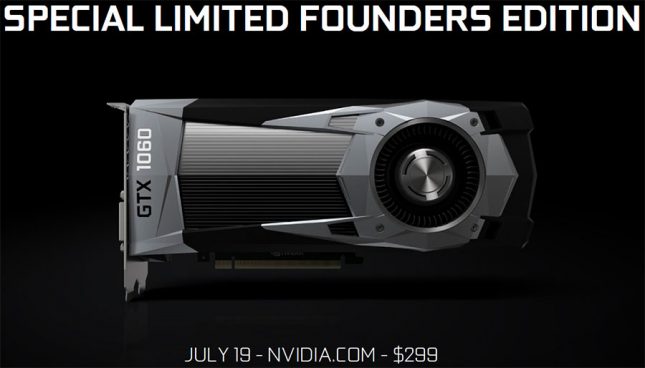 NVIDIA GeForce GTX 1060 Founders Edition Video Card