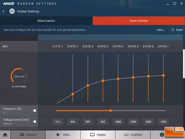 AMD Radeon RX 480 Lowered Voltage Settings