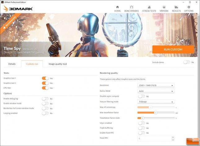 3DMark Time Spy Settings