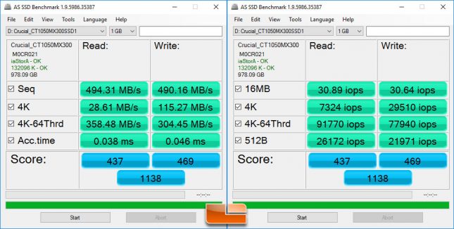 MX300 1TB ASSSD Benchmark