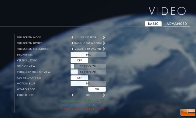 Battlefield 1 Video Card Settings