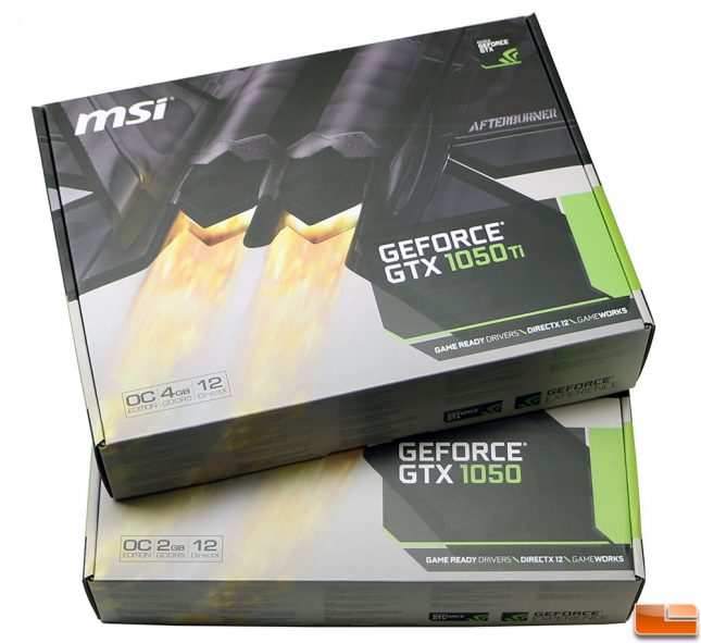 MSI GeForce GTX 1050 Ti and GeForce GTX 1050