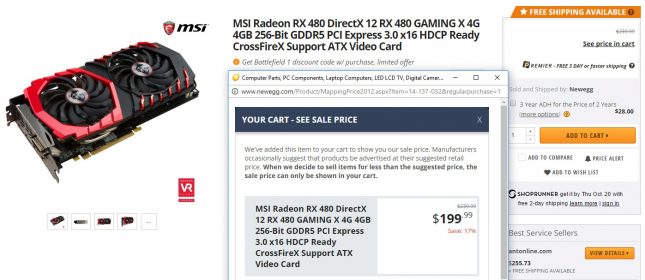 MSI Radeon RX 480 4GB