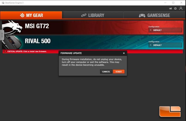 SteelSeries Rival 500 Firmware Update