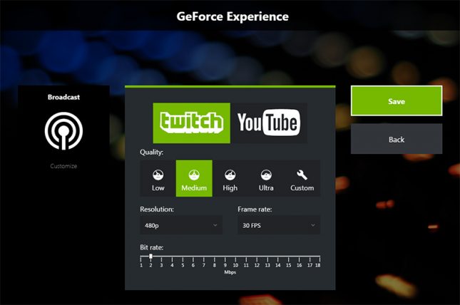 Geforce Experience Broadcast