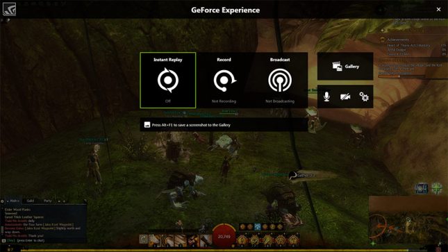 GeForce Experience Screen Overlay