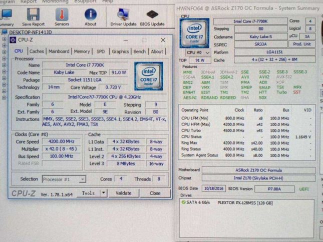 Intel Core i7-7700K Processor Stock Speeds