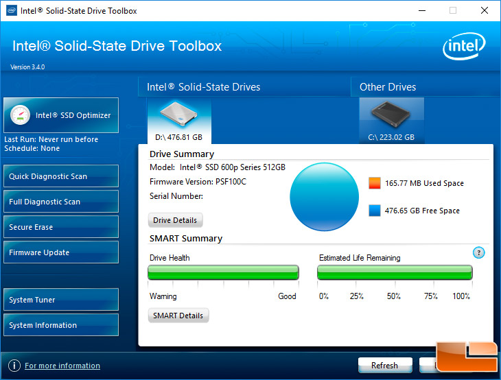 Intel SSD 600p Series 512GB NVMe SSD Review - Legit ...