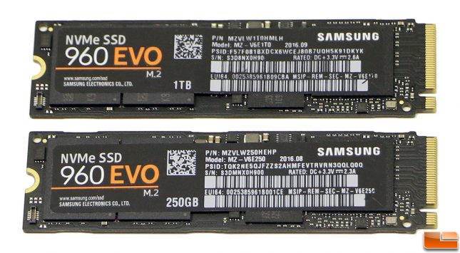 Samsung SSD 960 EVO 250GB and 1TB Drives