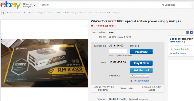 Corsair RM1000i White PSU