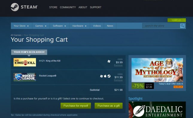 Steam Game Gift Purchase