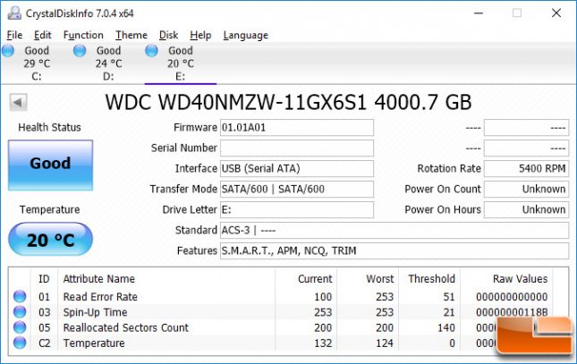 WD My Passport 4TB Crystal Disk Info