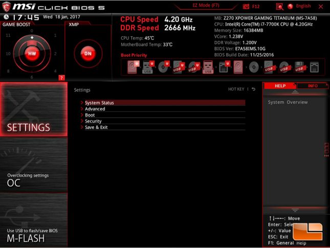 MSI Z270 XPower Gaming Titanium UEFI