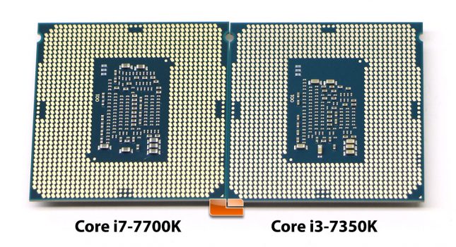 Intel Core i7-7700K and Core i3-7350K Pins