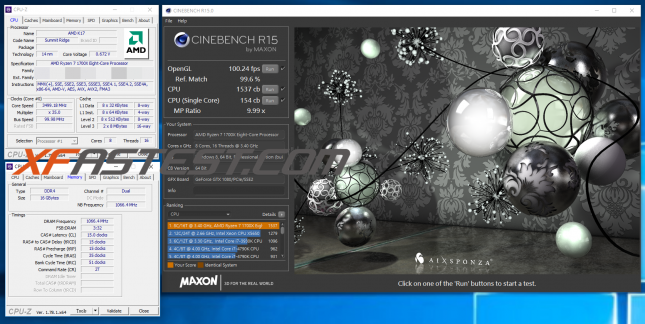 AMD RYZEN 7 1700X Cinebench