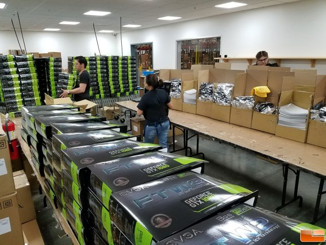 EVGA GTX 1080 FTW2 Cards Being Boxed Up