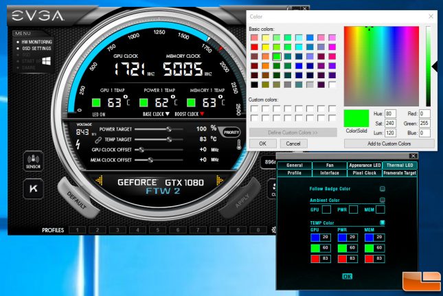 EVGA iCX RGB Color Settings