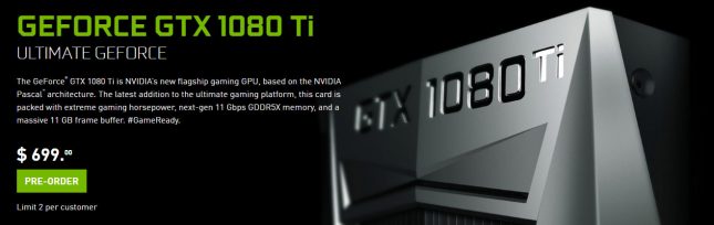 GeForce GTX 1080 Ti Pre-Order