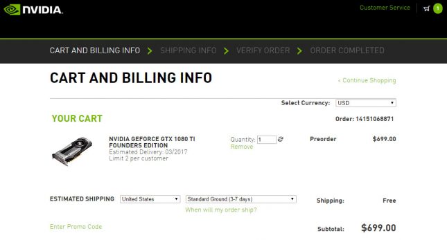GeForce GTX 1080 Ti Pre-Order